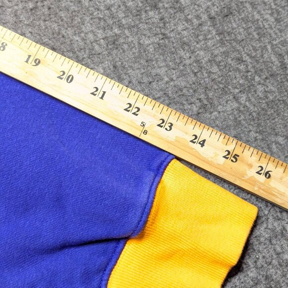 The North Face Men’s XXL Colorblock Hoodie Blue Green Yellow Pullover Sweatshirt - Picture 6 of 8